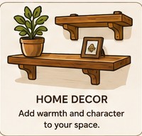Cartoon wooden home decor shelves